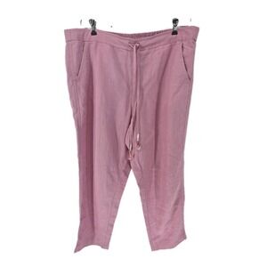 J.Crew Pink Seaside Pants XL Linen Blend Coastal Grandmother Beachy Boho